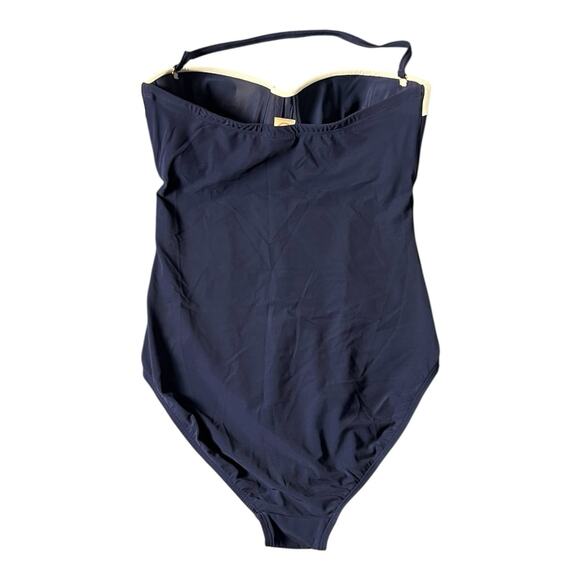 Tory Burch Women's Navy Blue White Padded Lipsi One-Piece Bathing Suit Size M - Picture 2 of 8
